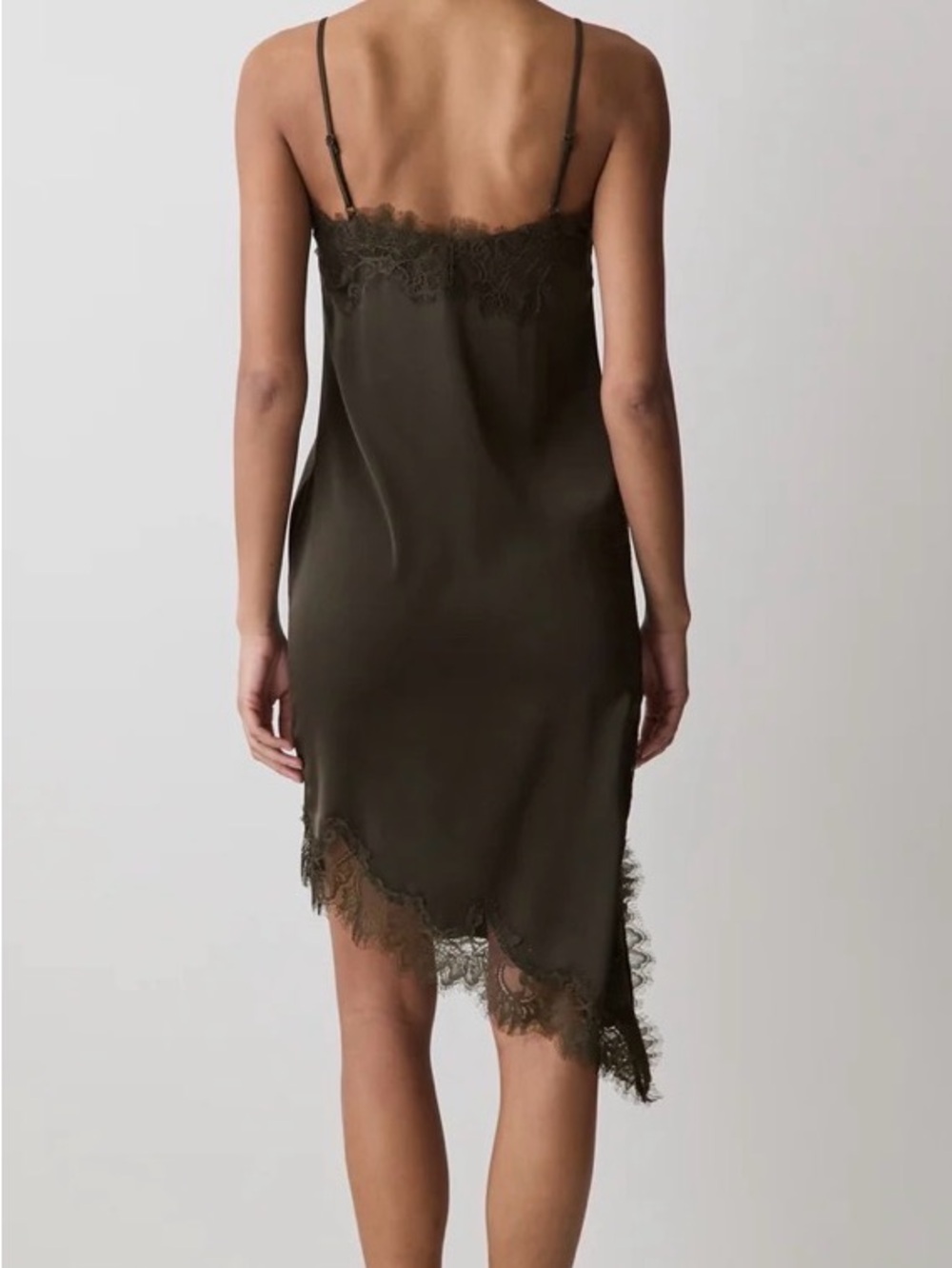 RW&CO. Black Satin Lace-Trim Slip - Picture 3 of 6